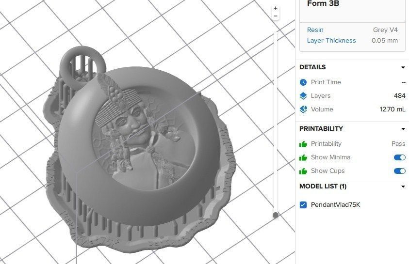 Vlad Tepes Pendant 3D print model_7