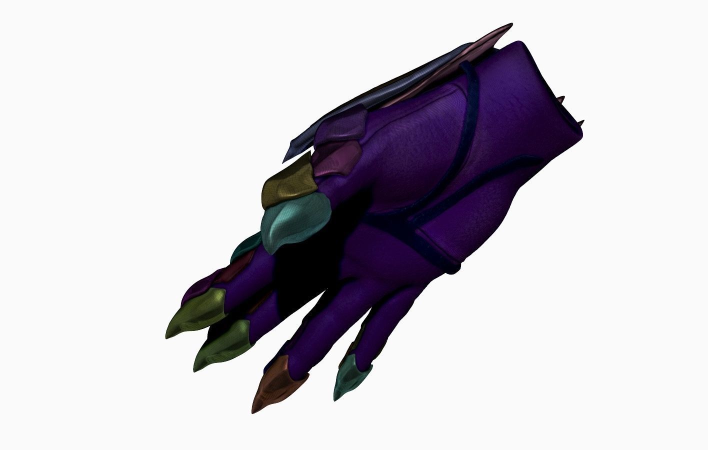 Women Glove Armor Set Sculpt 3D model_6