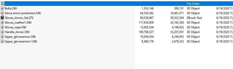 Women Glove Armor Set Sculpt 3D model_3