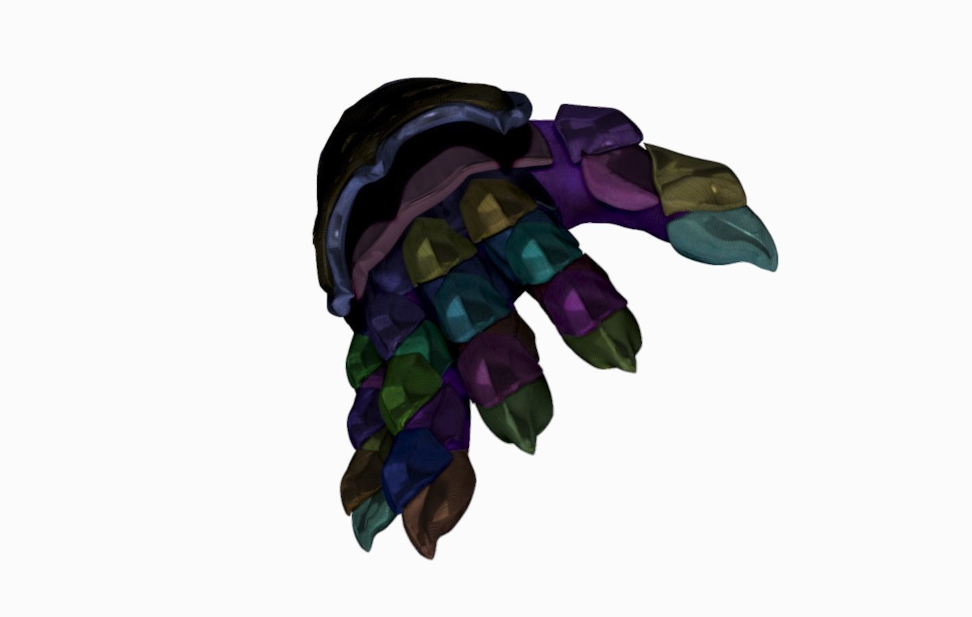 Women Glove Armor Set Sculpt 3D model_12