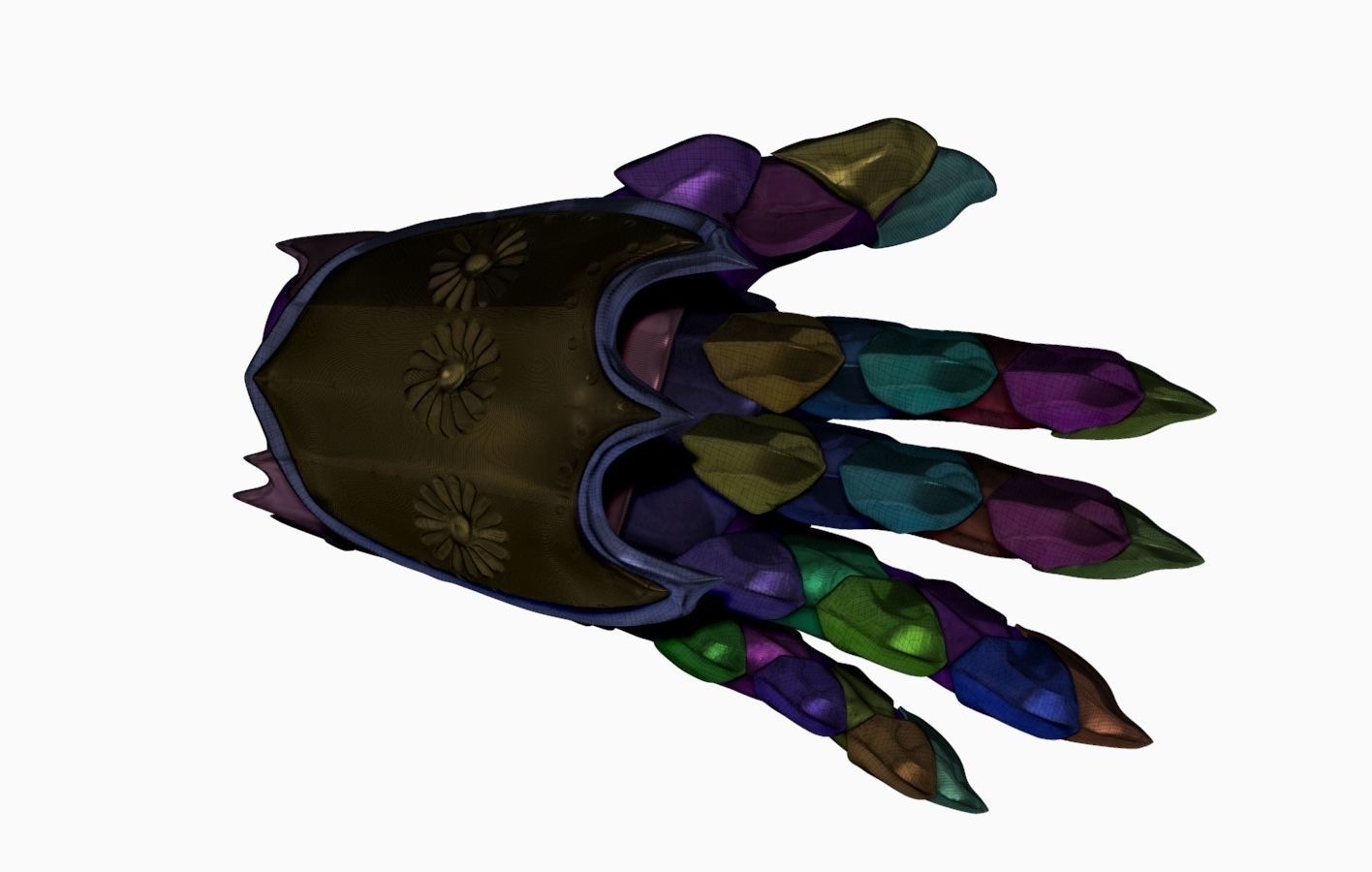 Women Glove Armor Set Sculpt 3D model_8