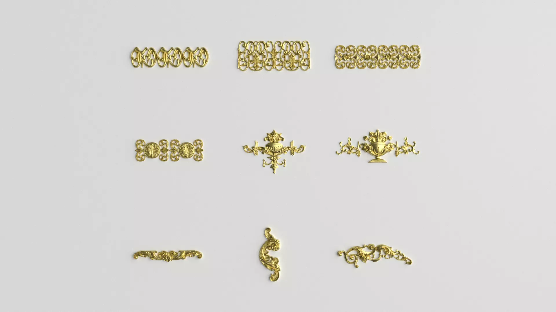 Collection stucco molding 3D model 02 3D model_0