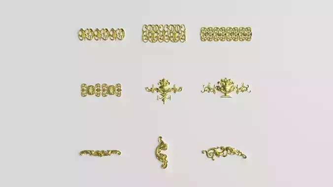 Collection stucco molding 3D model 02 3D model