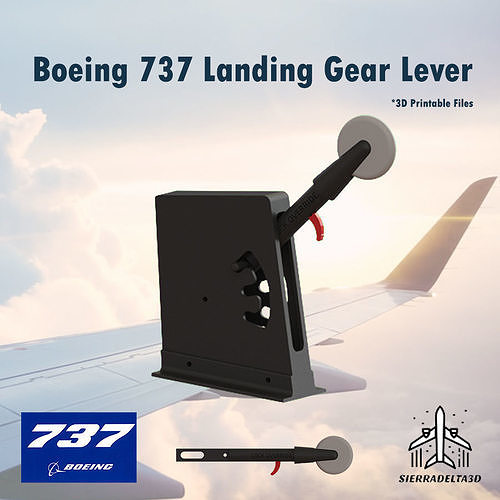 Boeing 737 Landing Gear Lever for Homecockpit 3D print model