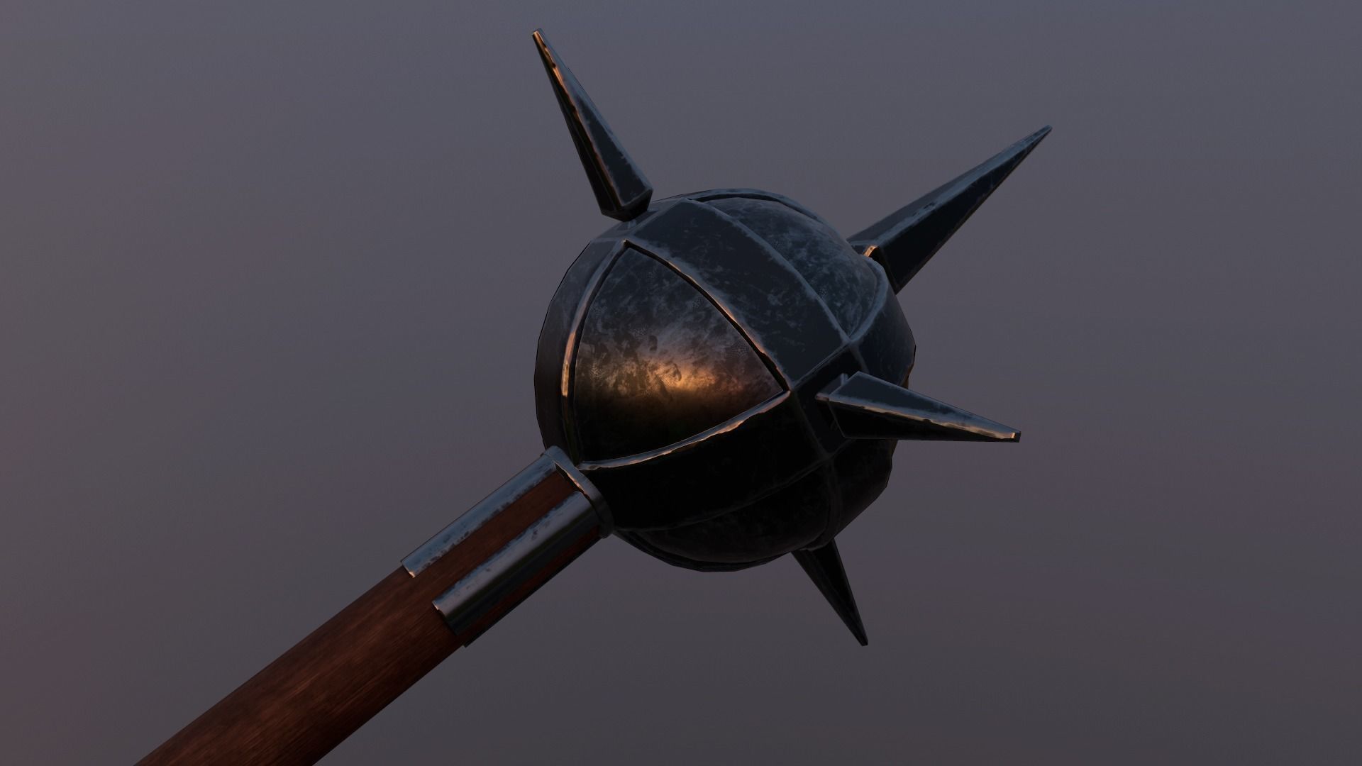 Medieval mace Low-poly 3D model_4