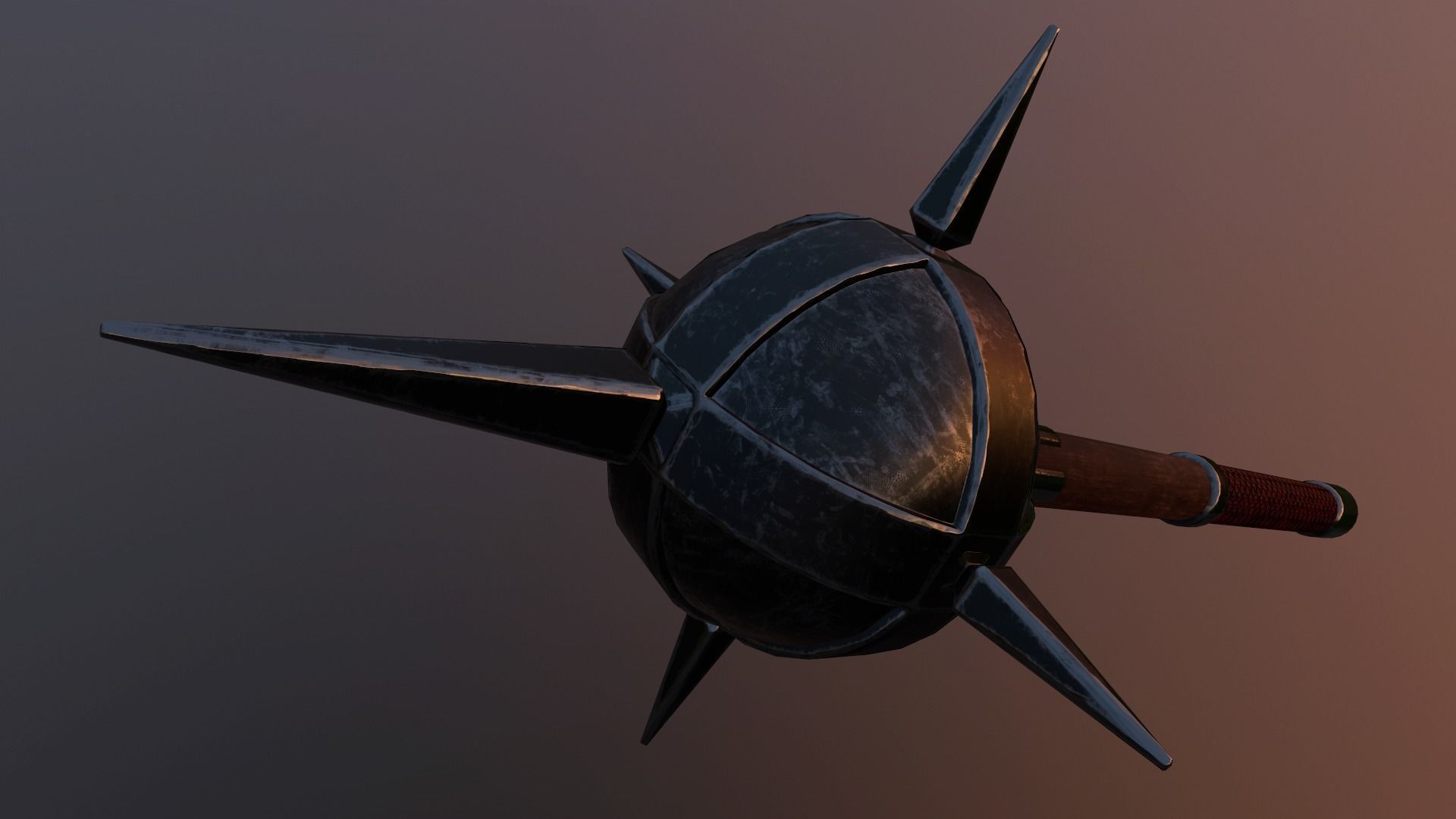 Medieval mace Low-poly 3D model_11