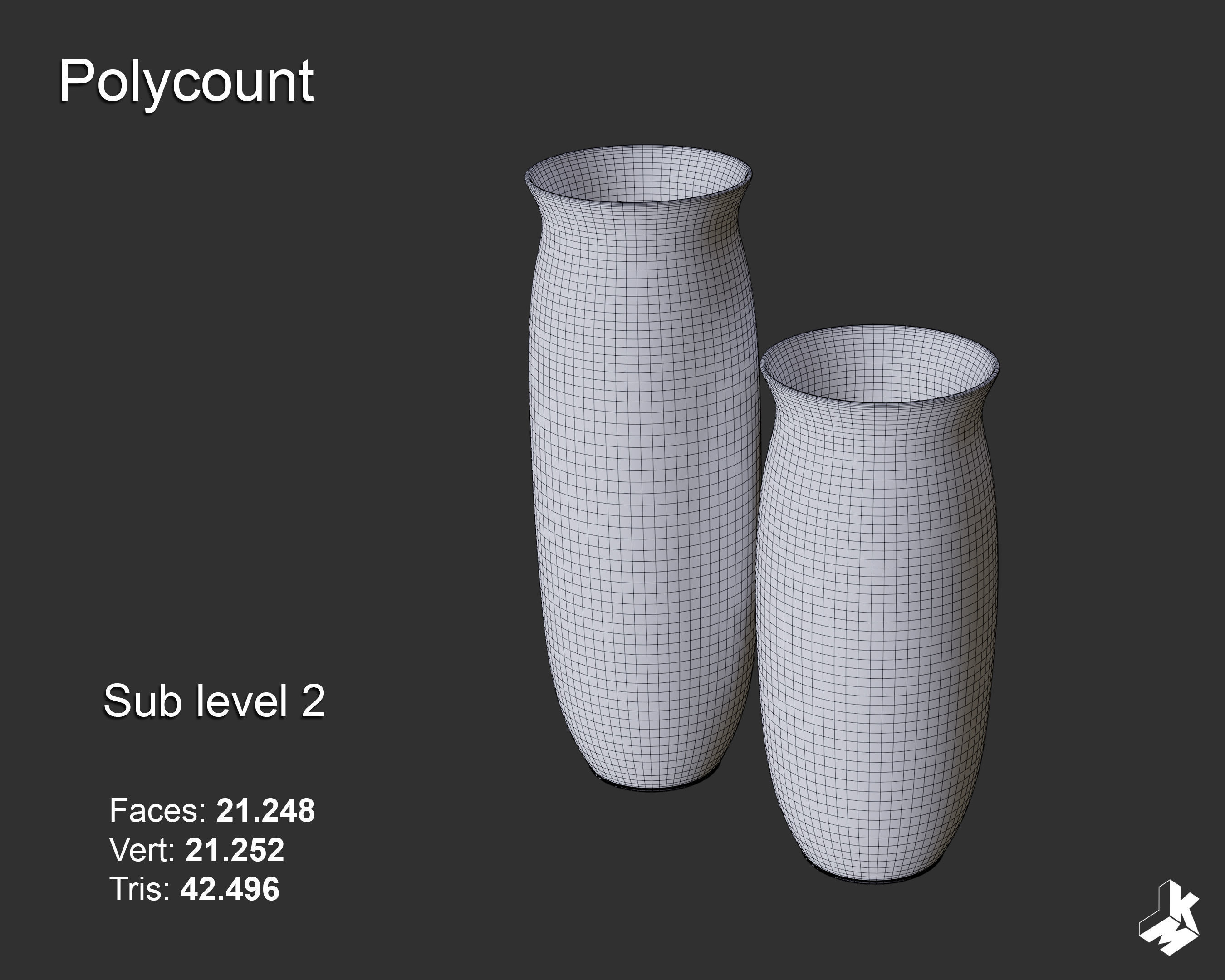 Set of Floor Ceramic Vases 3D model_7