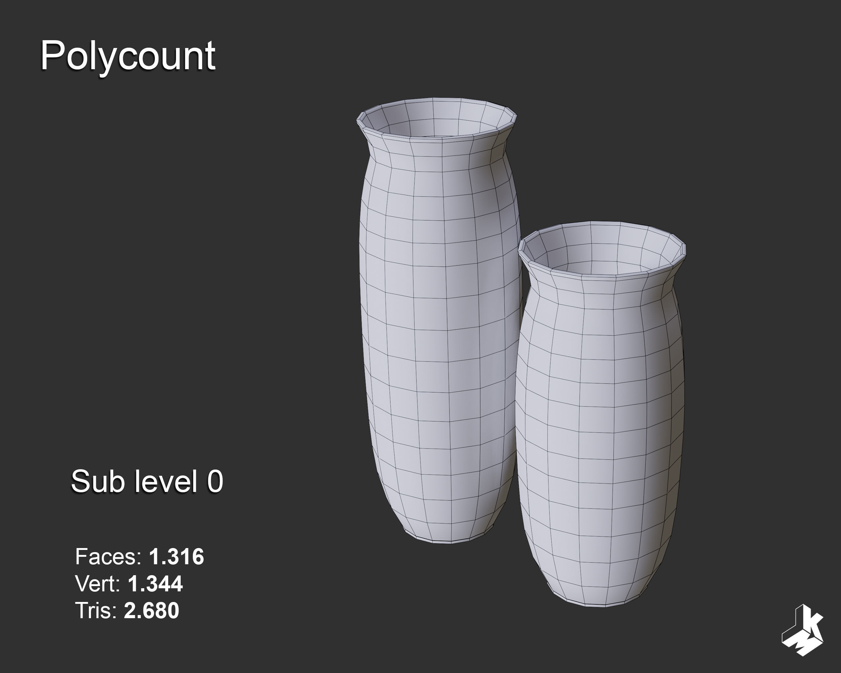 Set of Floor Ceramic Vases 3D model_5
