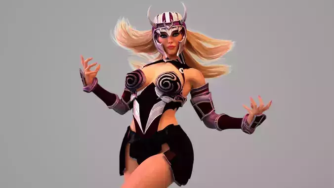 Valkyrie female character in armor 3D model