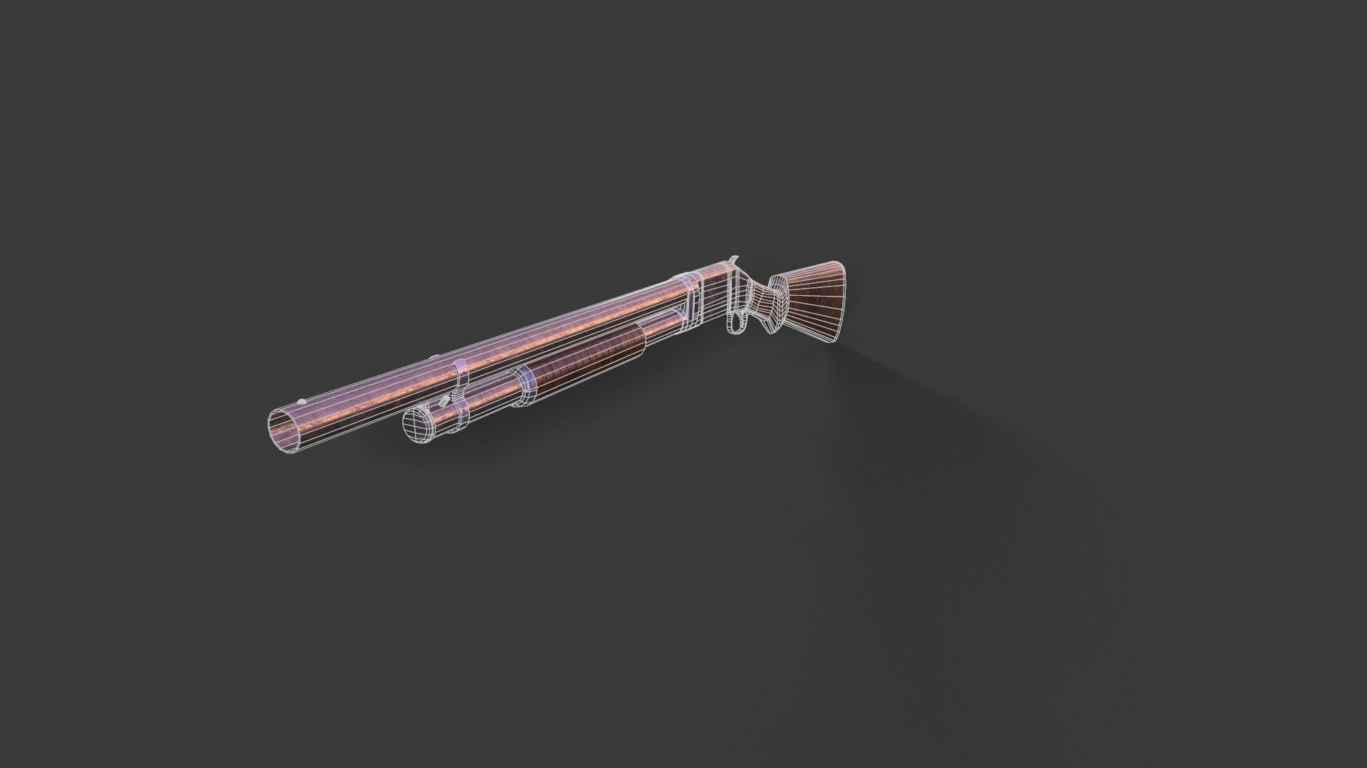 Winchester Gun from 1987 Low-poly 3D model_6
