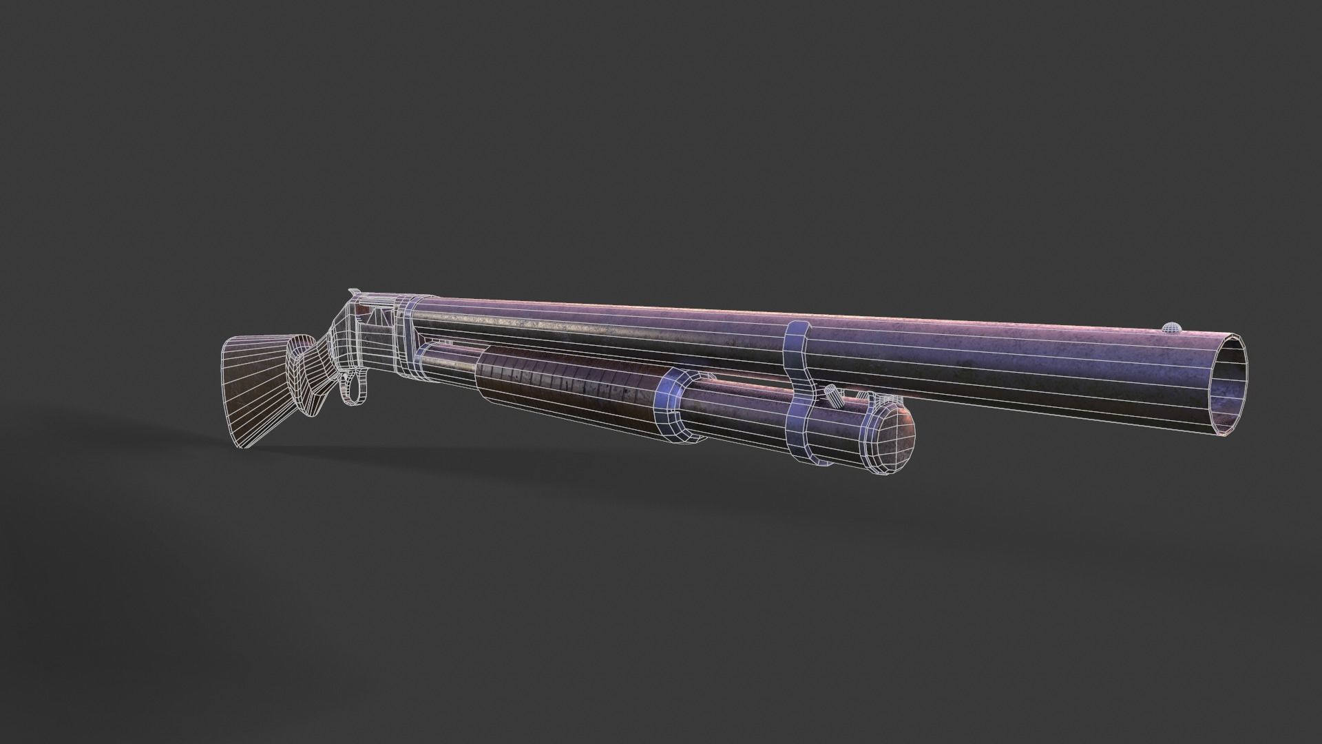 Winchester Gun from 1987 Low-poly 3D model_7
