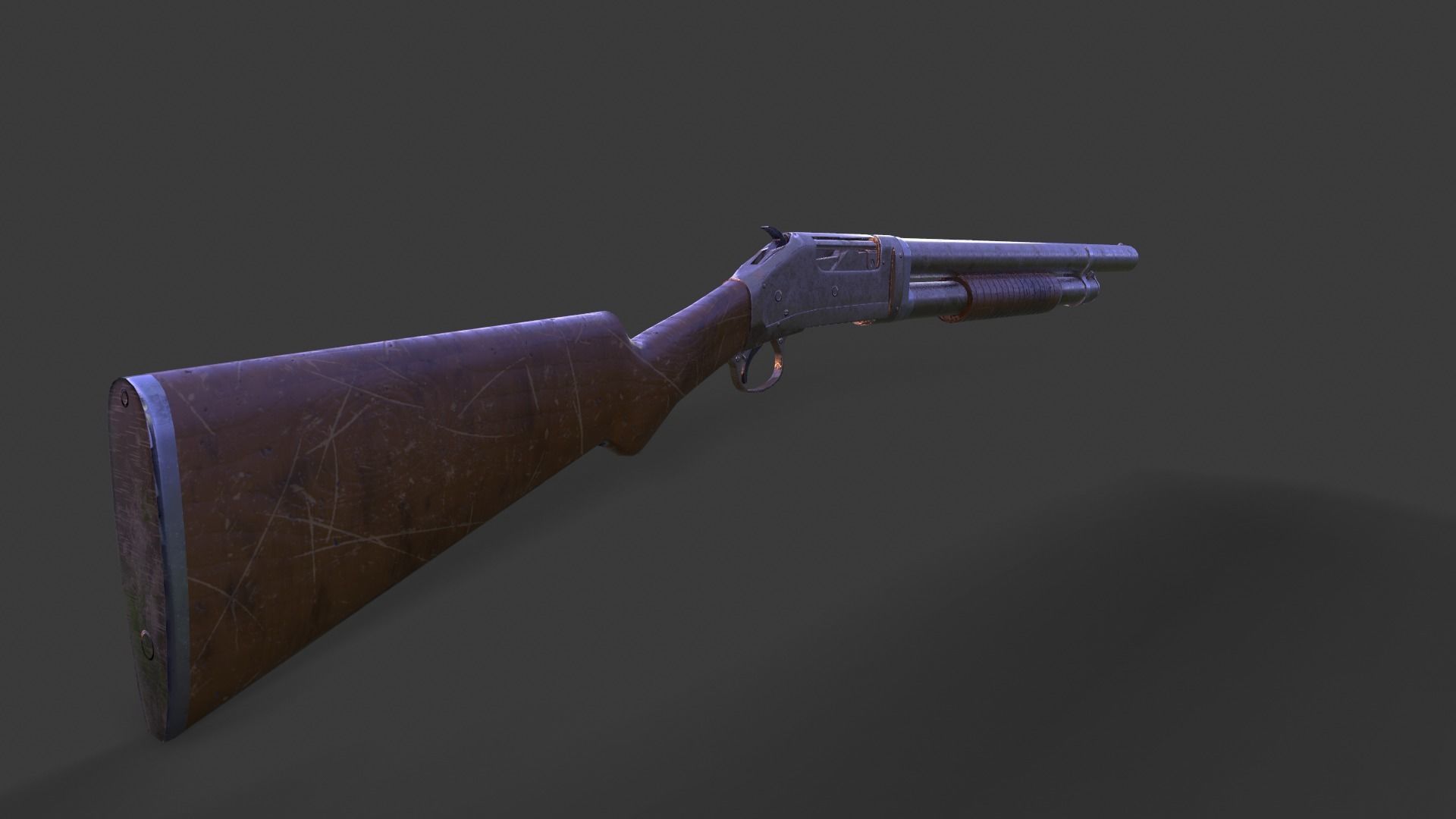 Winchester Gun from 1987 Low-poly 3D model_4