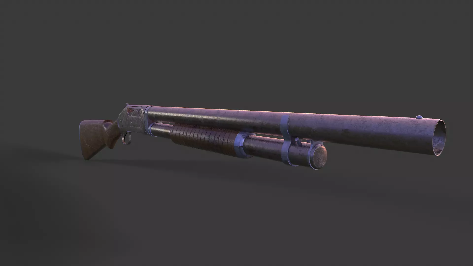 Winchester Gun from 1987 Low-poly 3D model_0