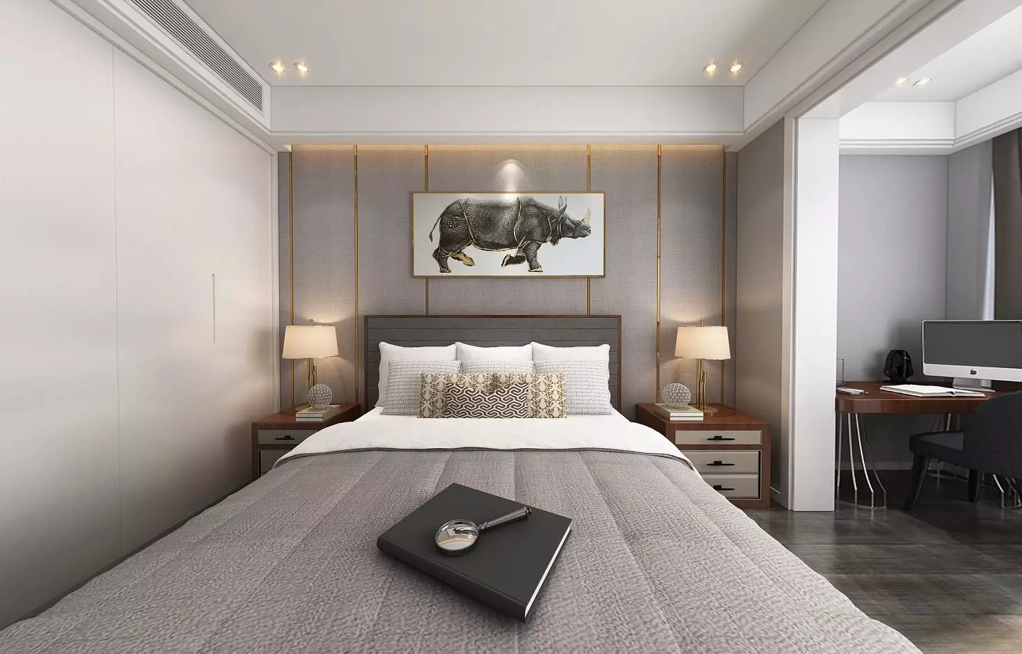 Simple and cozy bedroom Vray 3D model160 3D model