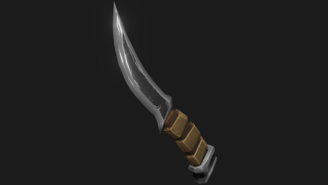 Stylized Knife 3D Model Game Ready Low-poly 3D model_3