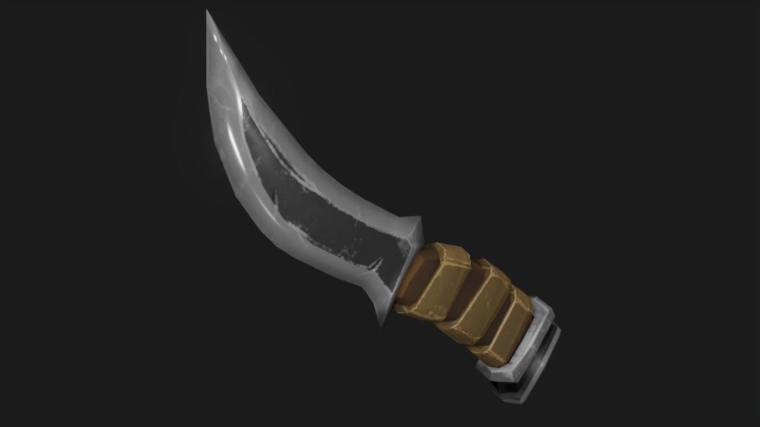 Stylized Knife 3D Model Game Ready Low-poly 3D model_2