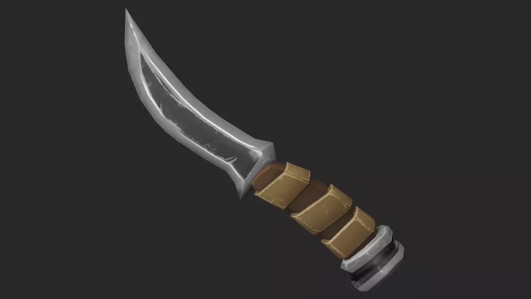 Stylized Knife 3D Model Game Ready Low-poly 3D model_0