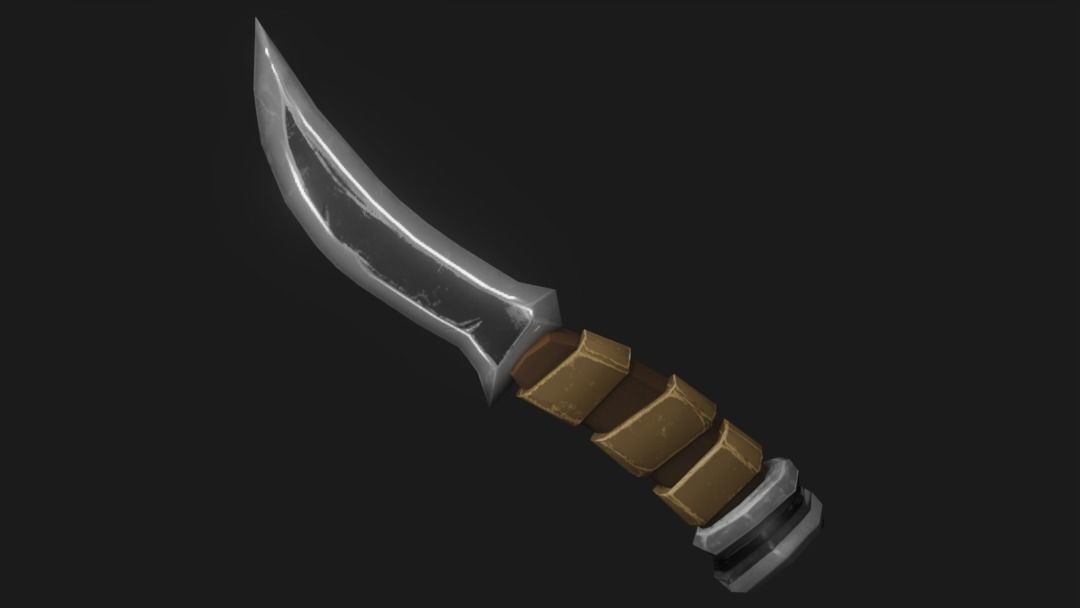 Stylized Knife 3D Model Game Ready Low-poly 3D model_1