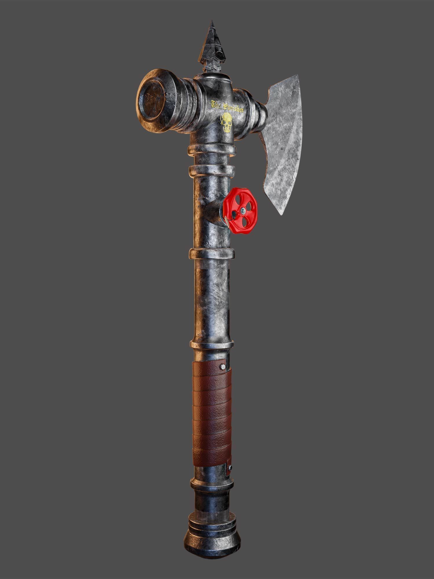 The Punisher  Apocalyptic Weapon Axe Pipe 3D model_1