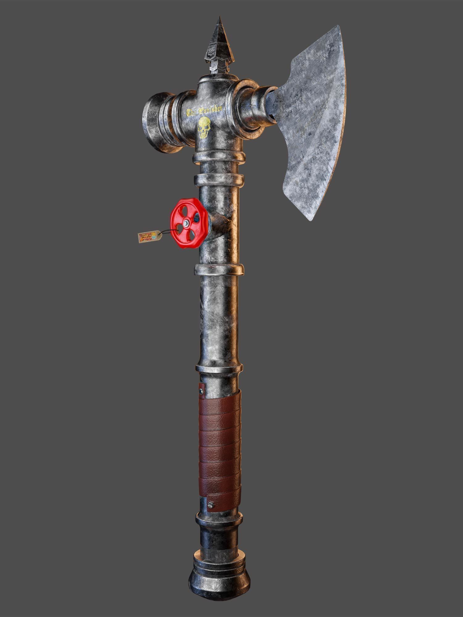 The Punisher  Apocalyptic Weapon Axe Pipe 3D model_2