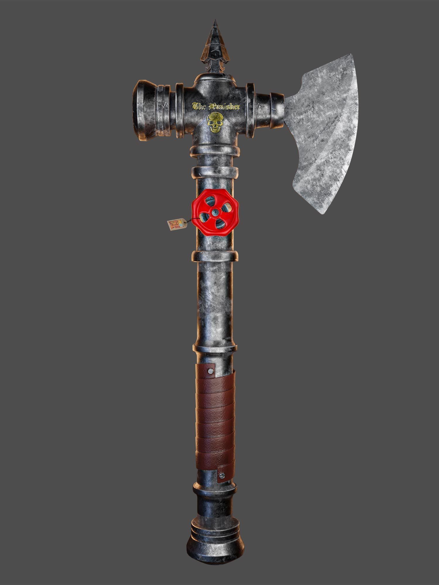The Punisher  Apocalyptic Weapon Axe Pipe 3D model_6