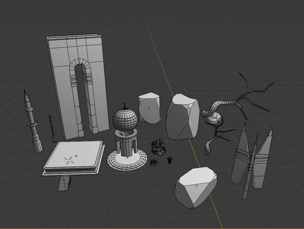  Ancient environment Part3 Modular Low-poly 3D model_7