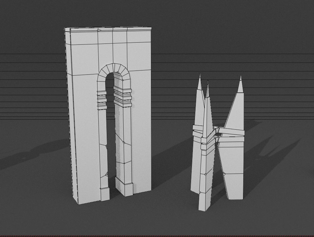  Ancient environment Part3 Modular Low-poly 3D model_8