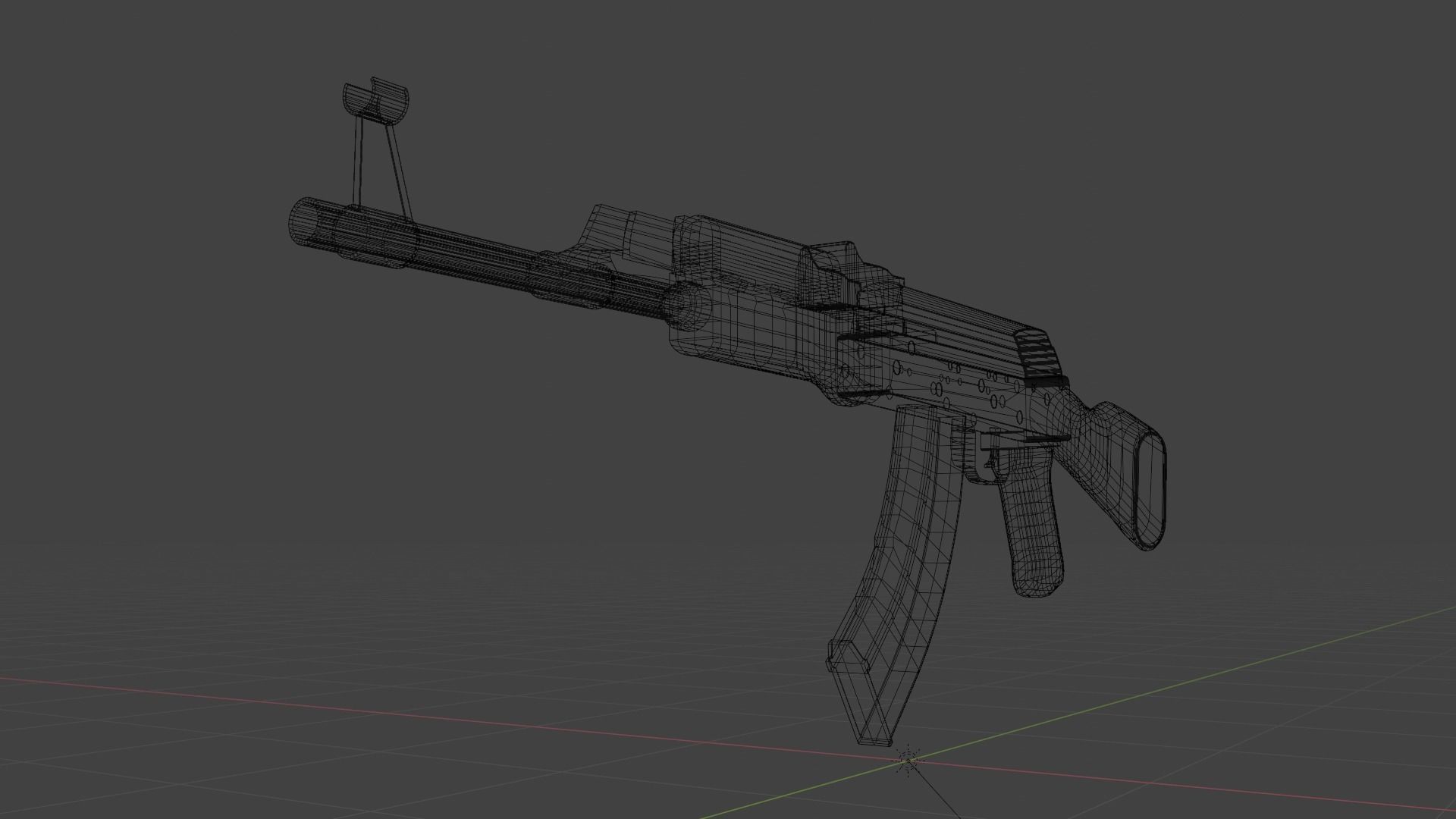 AK-47 ak - rifle Free low-poly 3D model_2
