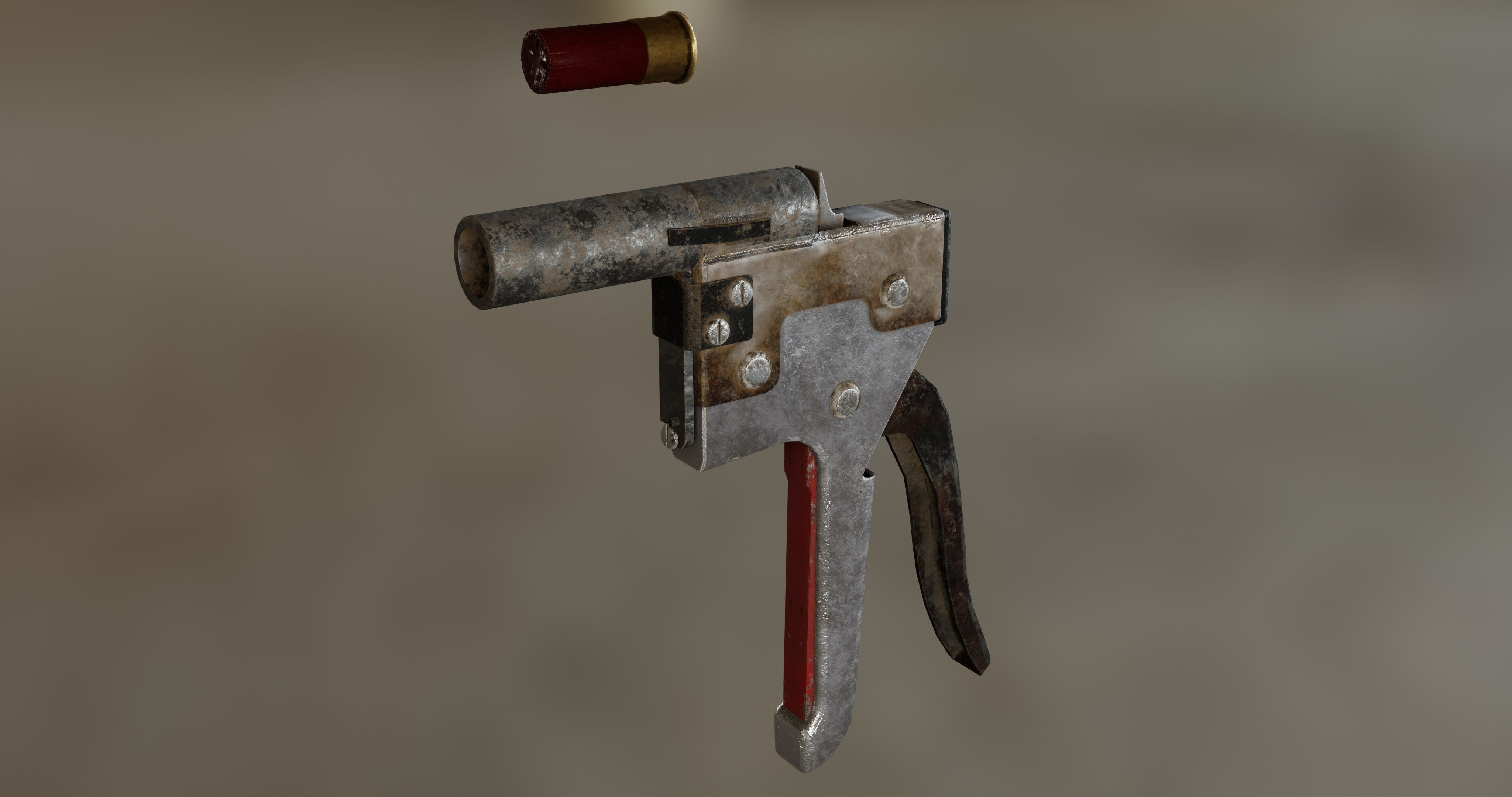 Homemade Guns Pack - rigged Low-poly 3D model_13