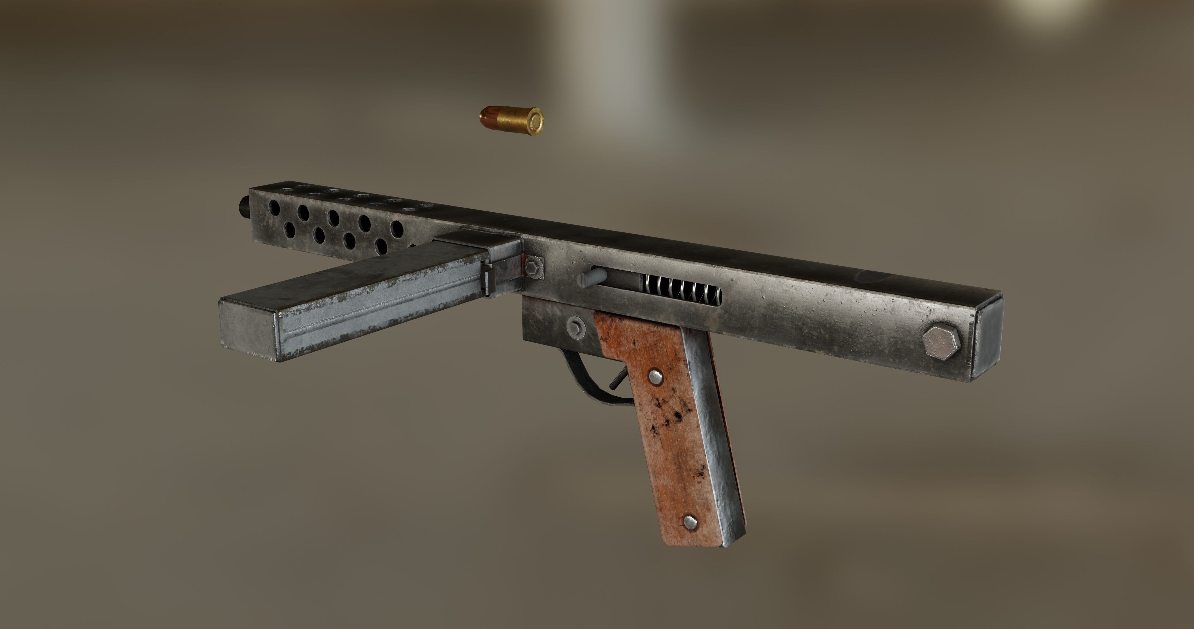 Homemade Guns Pack - rigged Low-poly 3D model_9