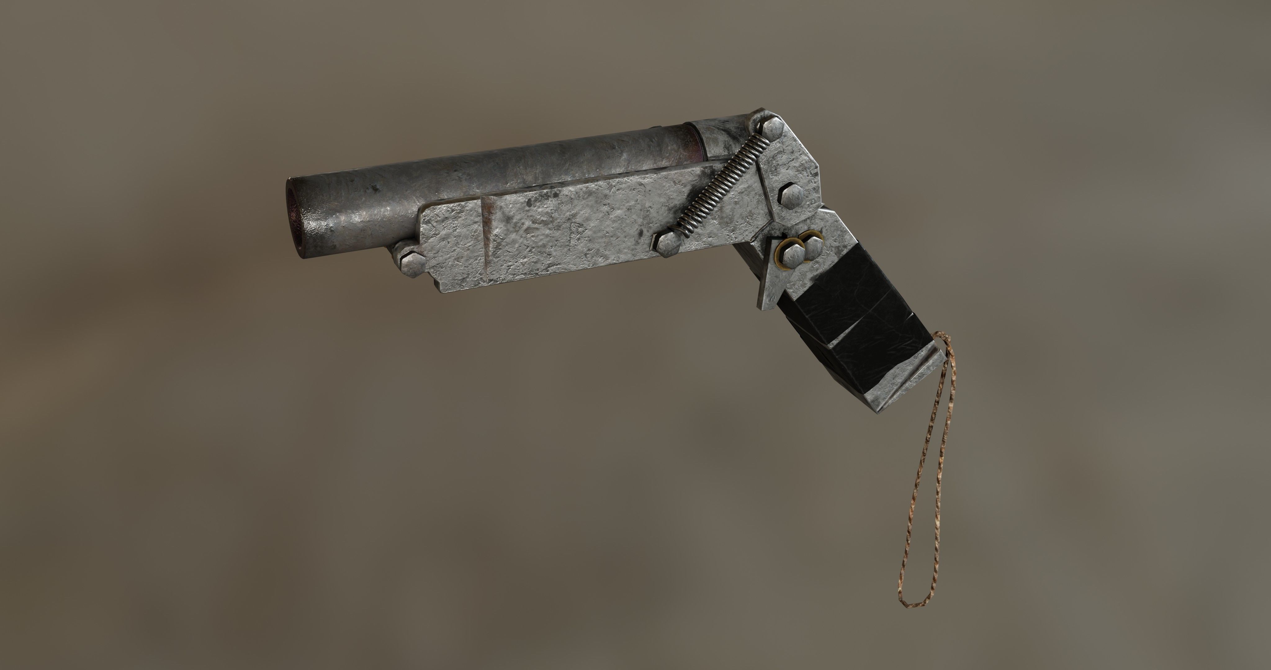 Homemade Guns Pack - rigged Low-poly 3D model_7