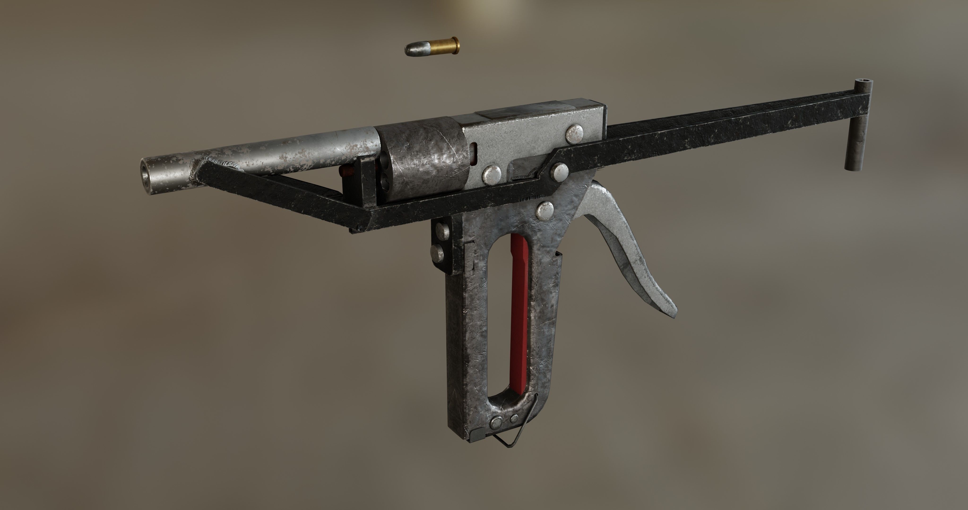 Homemade Guns Pack - rigged Low-poly 3D model_12