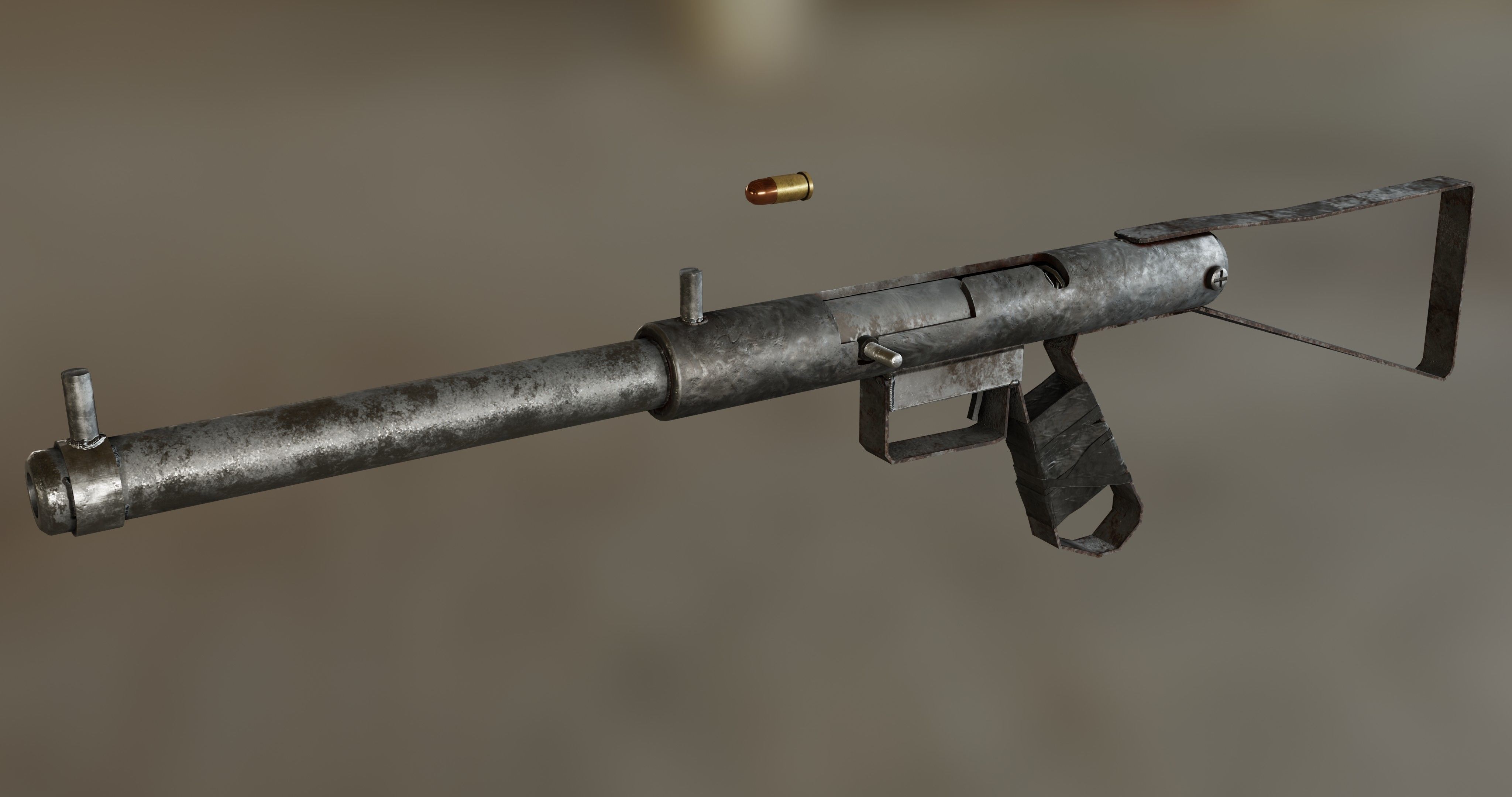 Homemade Guns Pack - rigged Low-poly 3D model_11