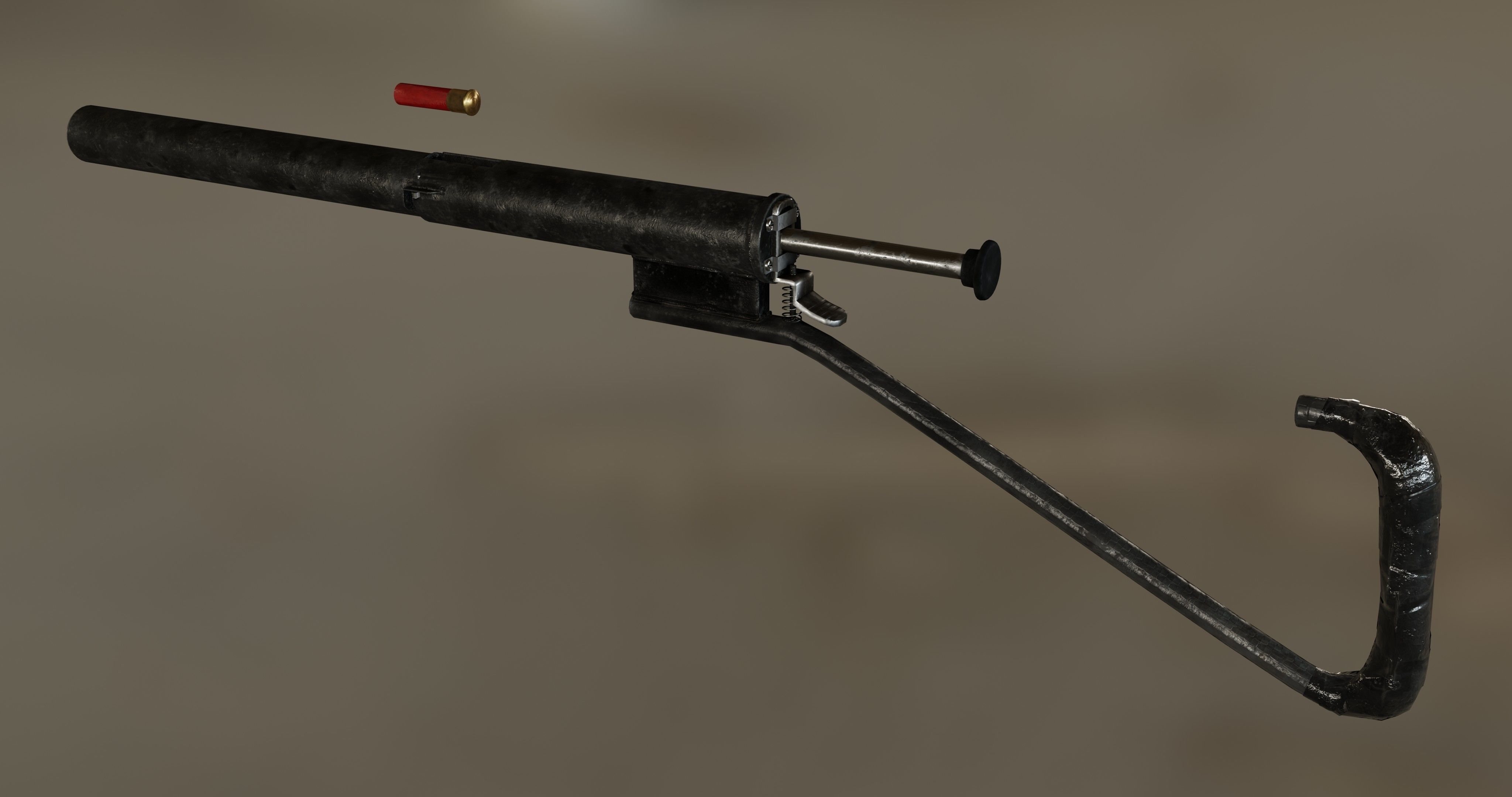 Homemade Guns Pack - rigged Low-poly 3D model_8