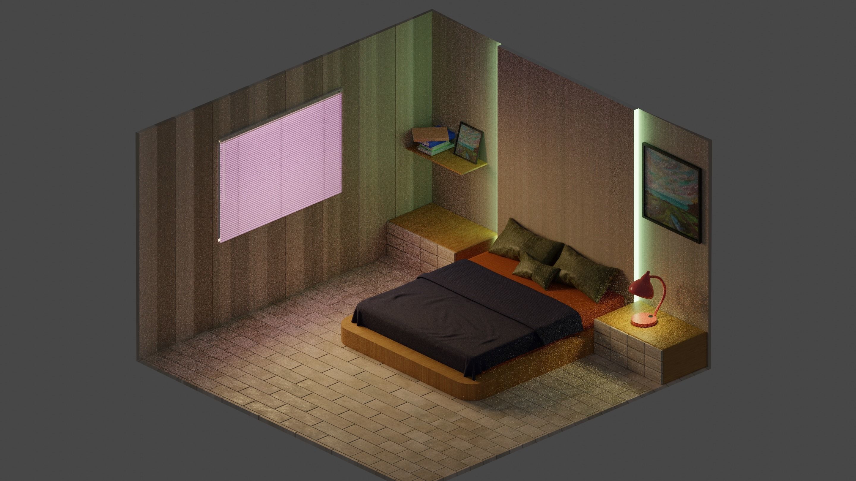 Room - Orthographic Design Free low-poly 3D model_4