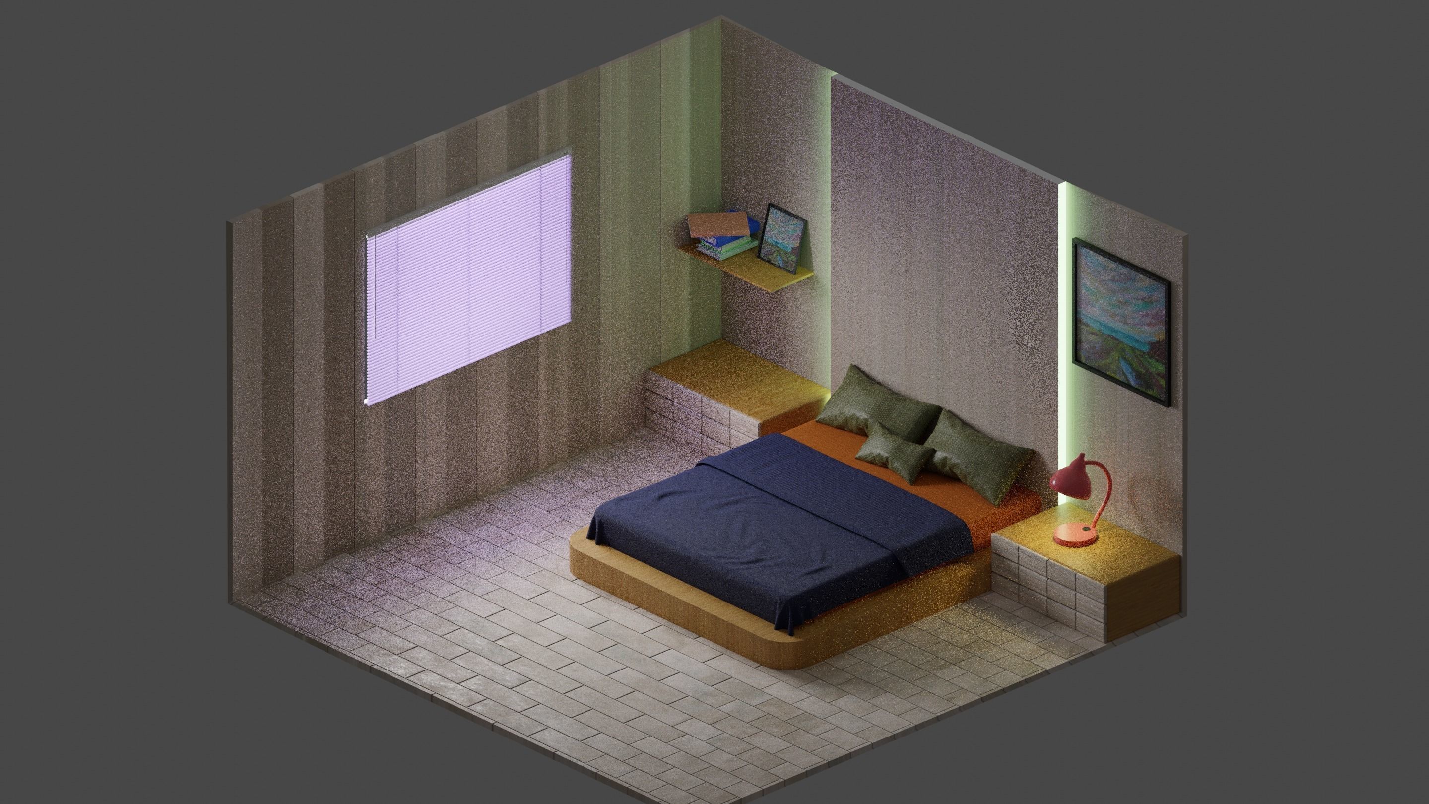 Room - Orthographic Design Free low-poly 3D model_3