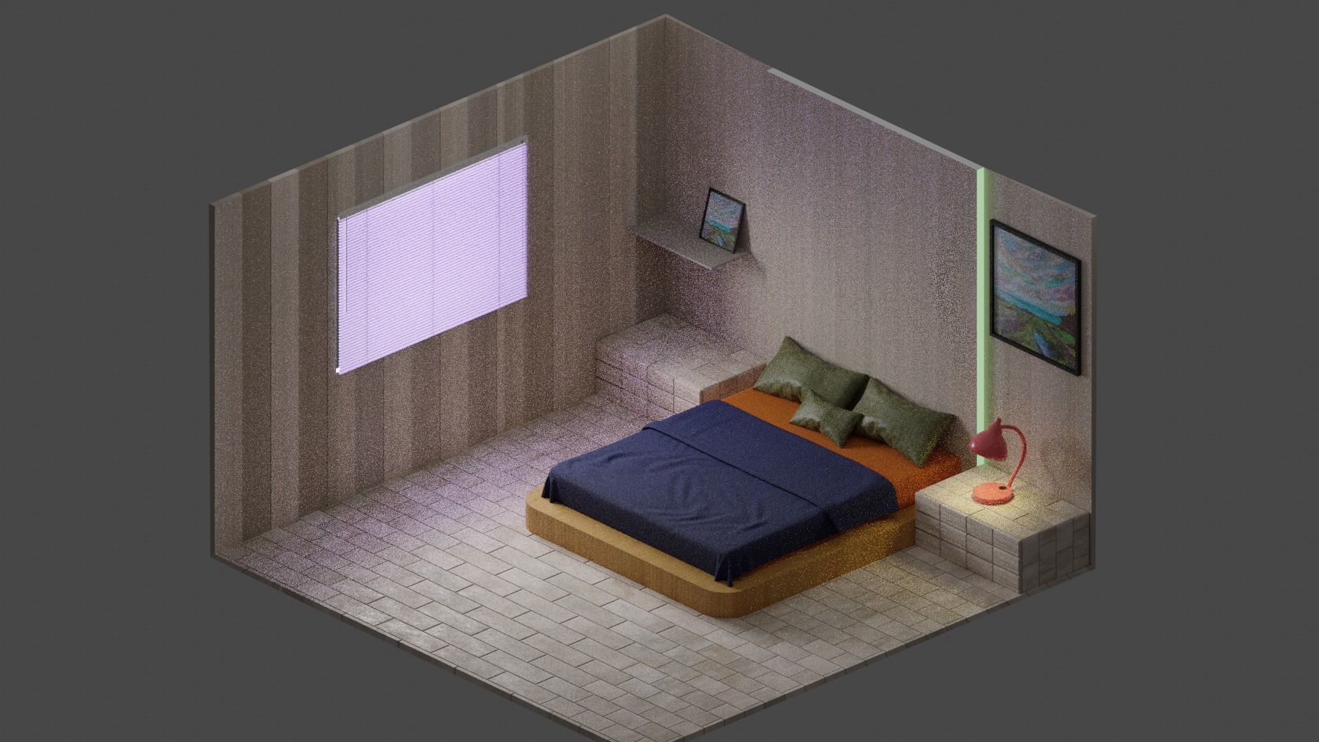 Room - Orthographic Design Free low-poly 3D model_6