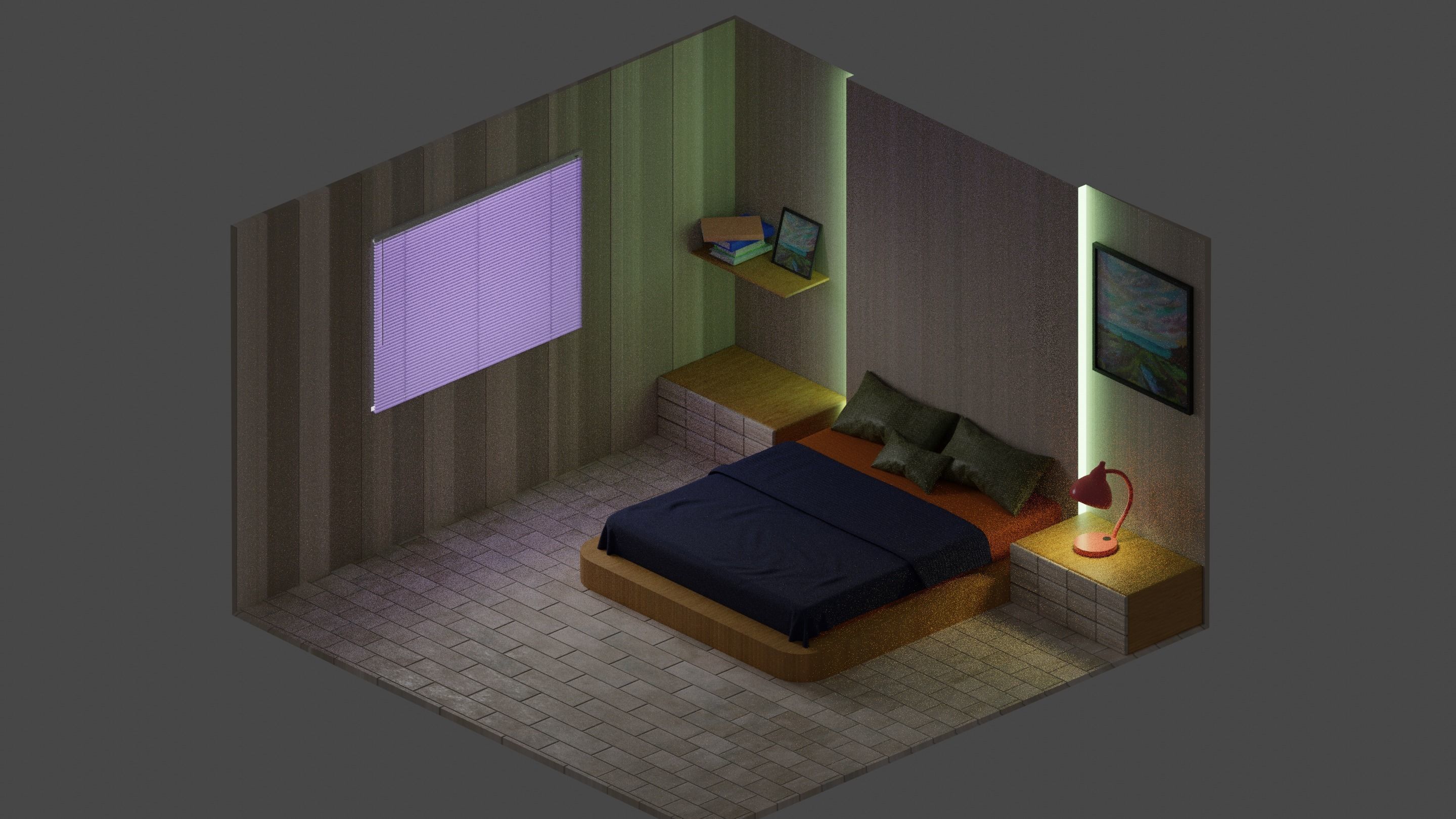 Room - Orthographic Design Free low-poly 3D model_2
