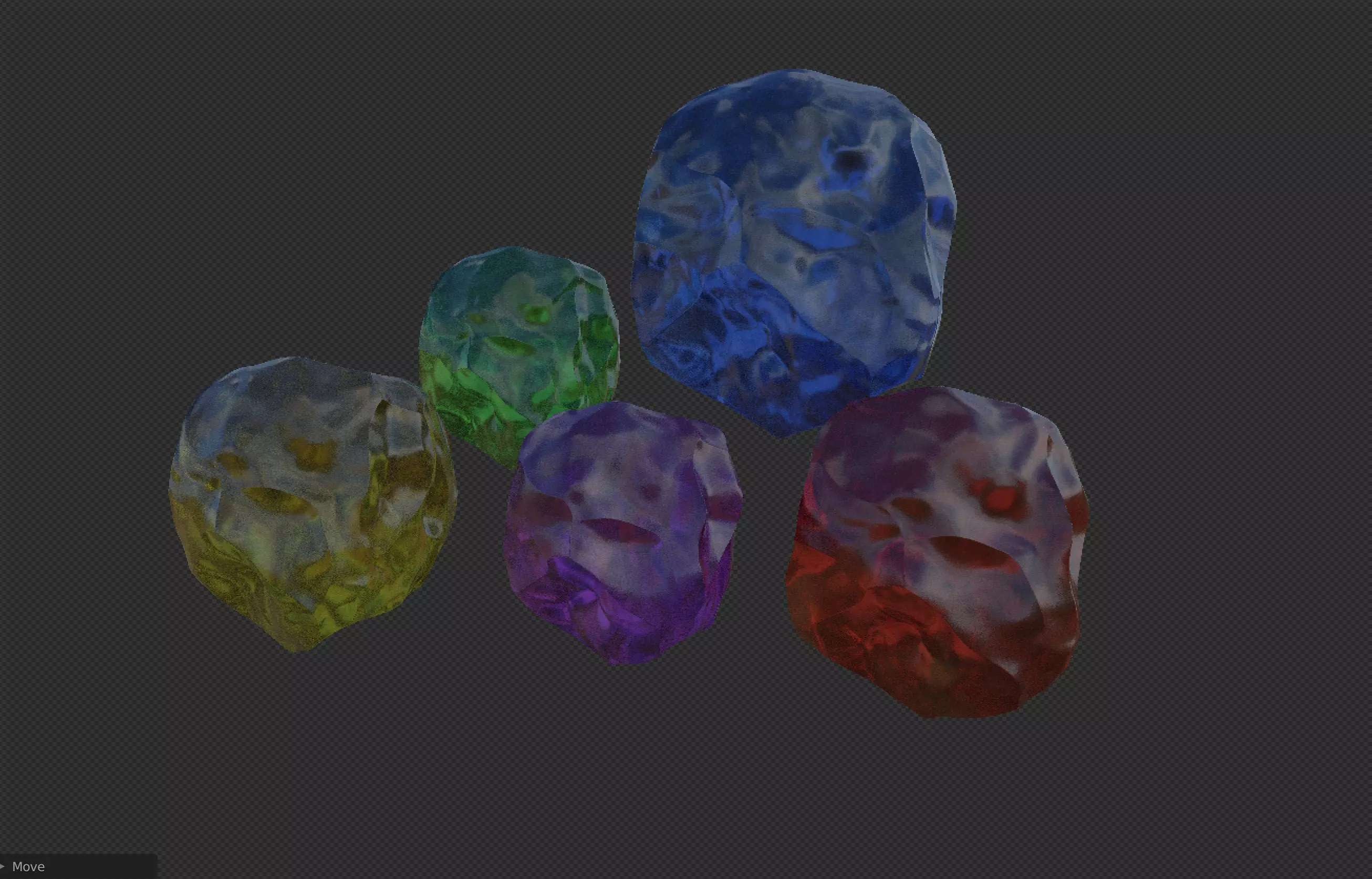 Crystals crystal Low-poly 3D model