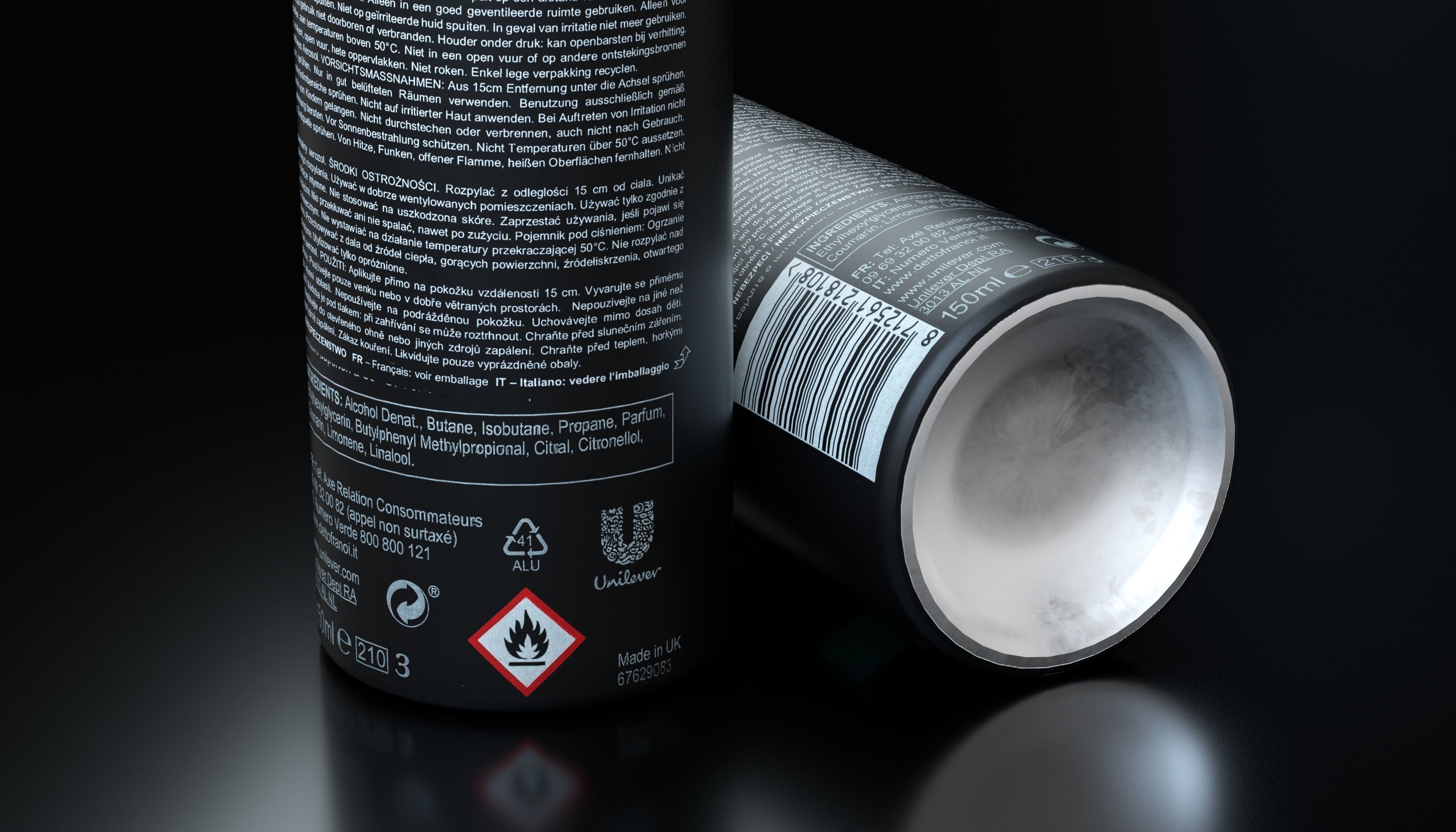 Axe Deodorant aerosol Apollo Low-poly 3D model_4