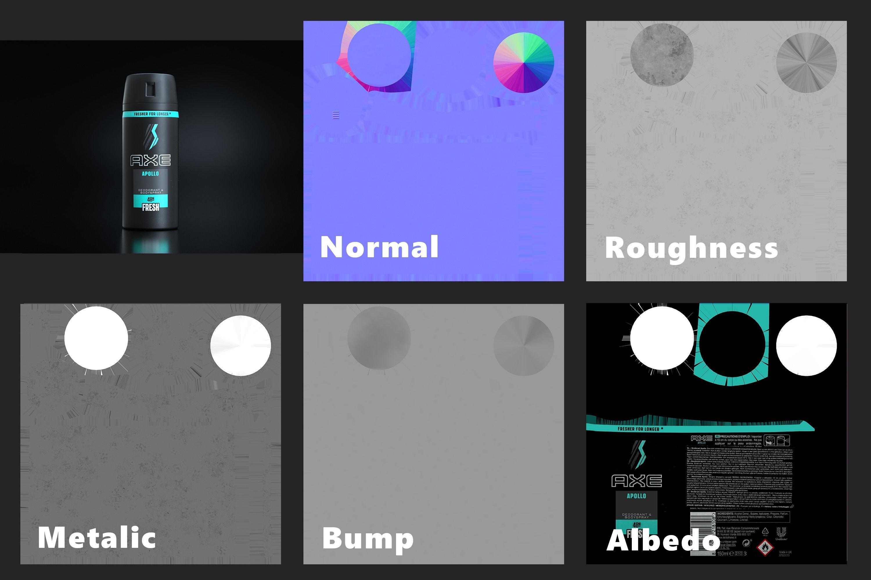 Axe Deodorant aerosol Apollo Low-poly 3D model_6