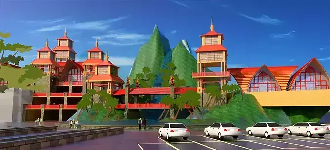 Southeast Asia New-style architecture in one Theme park