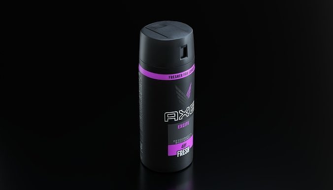 Axe Deodorant aerosol Excite Low-poly 3D model