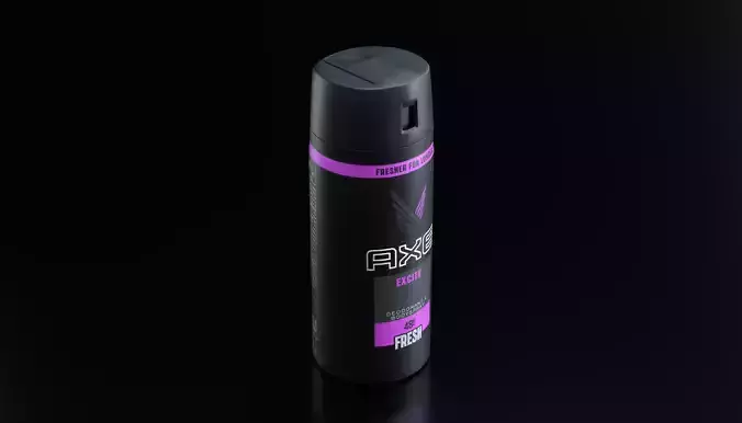 Axe Deodorant aerosol Excite Low-poly 3D model