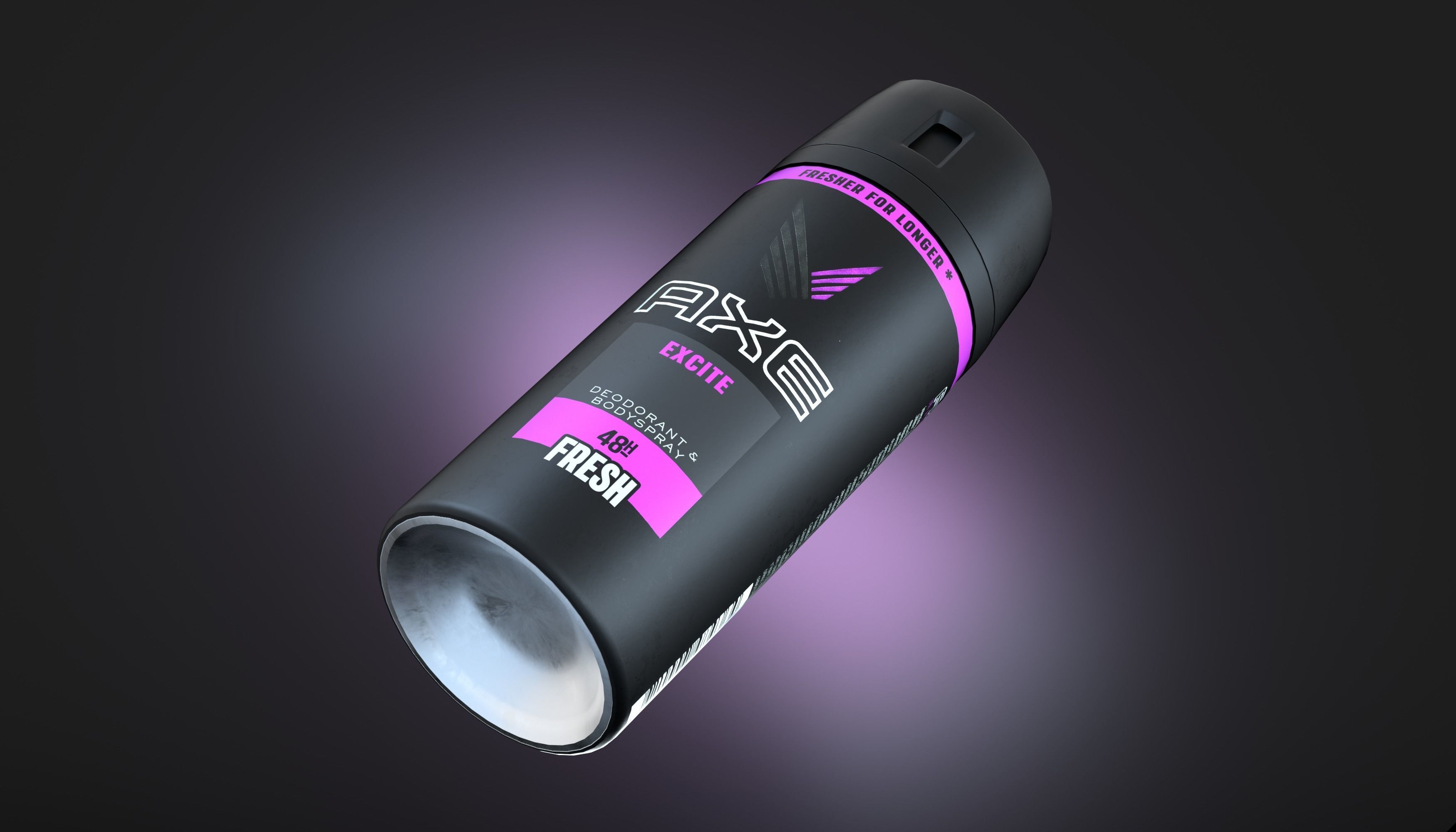 Axe Deodorant aerosol Excite Low-poly 3D model_3