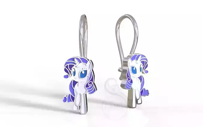 Rarity pony earrings 3D print model