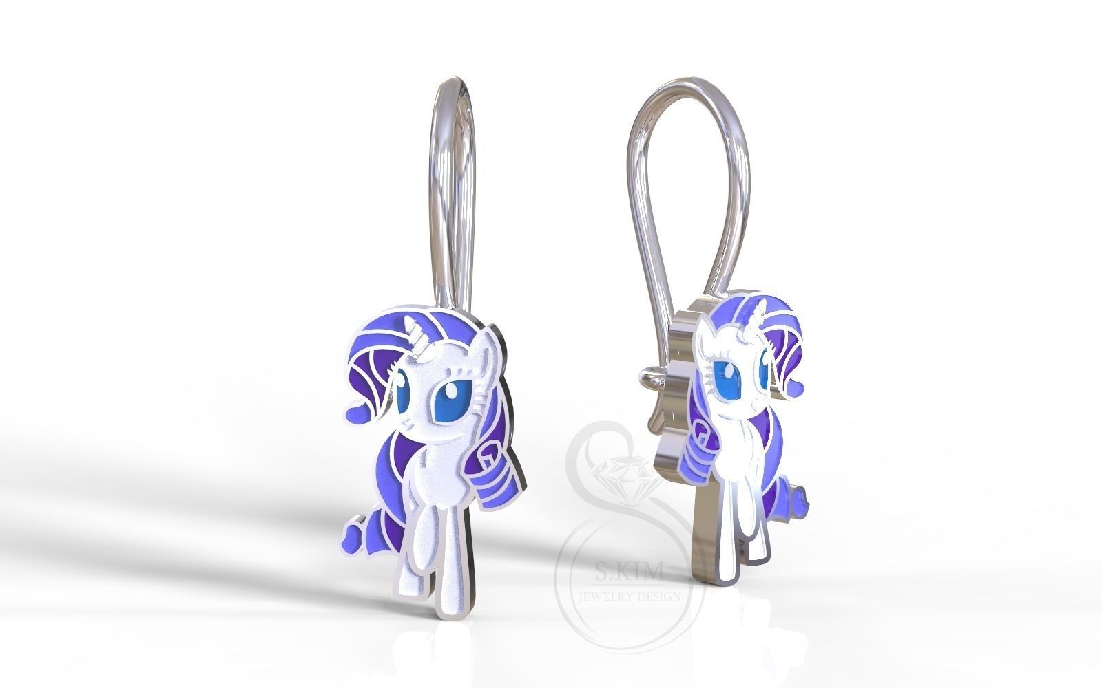 Rarity pony earrings