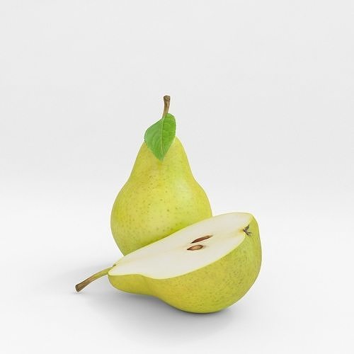 Realistic Pear Fruit 3D model 6