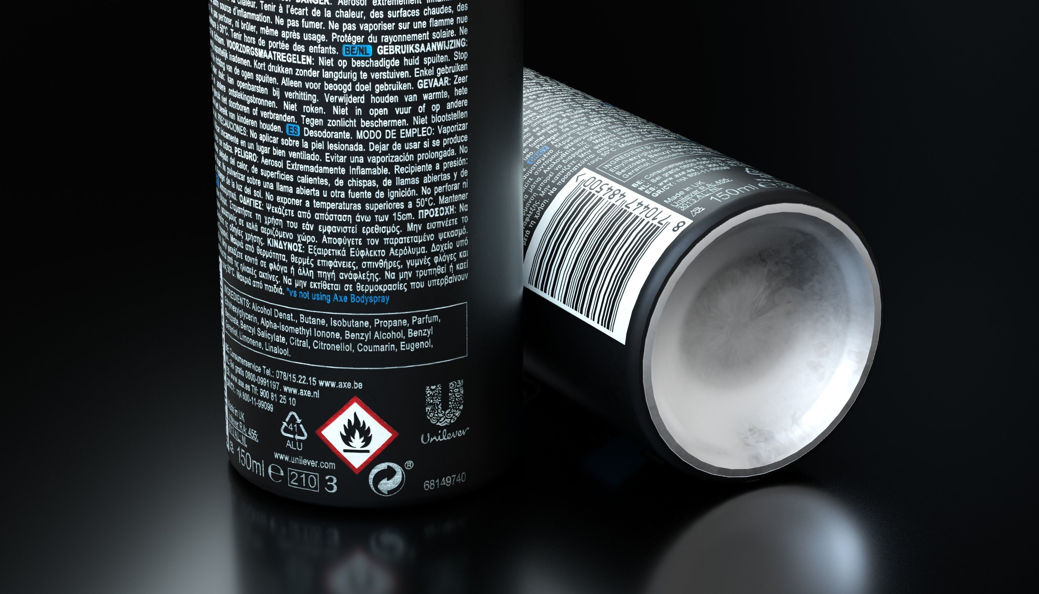 Axe Deodorant aerosol Pack 3D Model Collection_6