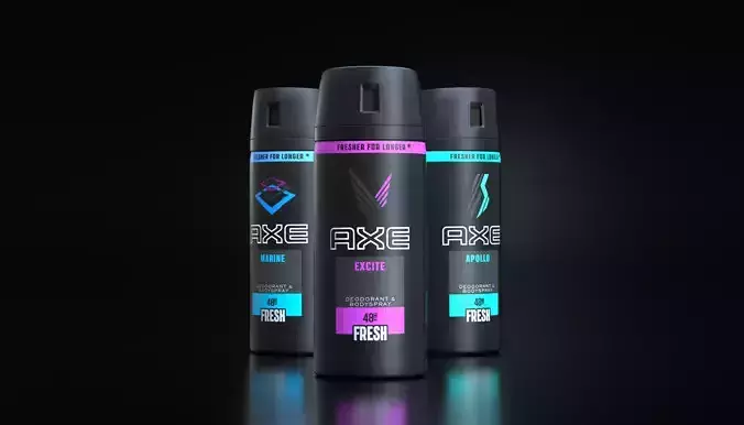 Axe Deodorant aerosol Pack 3D Model Collection